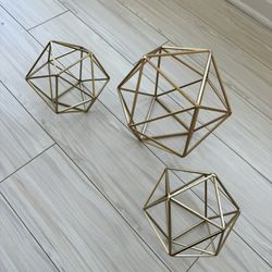 Geometric Home Decor Gold 3-Piece Set