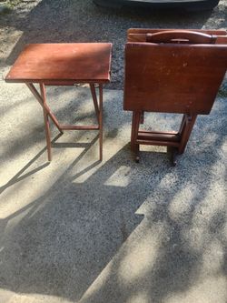 5 piece tv tray table set