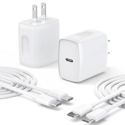 2 USB C Charger With Brick And Cable iPhone Charger iPad Charger Apple Charger