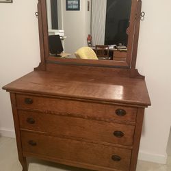 19th Century French Dresser With Mirror