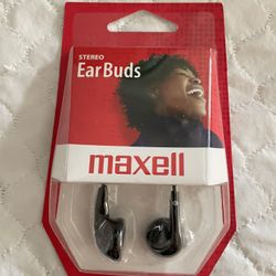 maxell black stereo earbuds Model PL-1- Item #190610WM