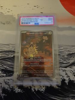 Team Rocket's Meowth Illustration Rare PSA 9