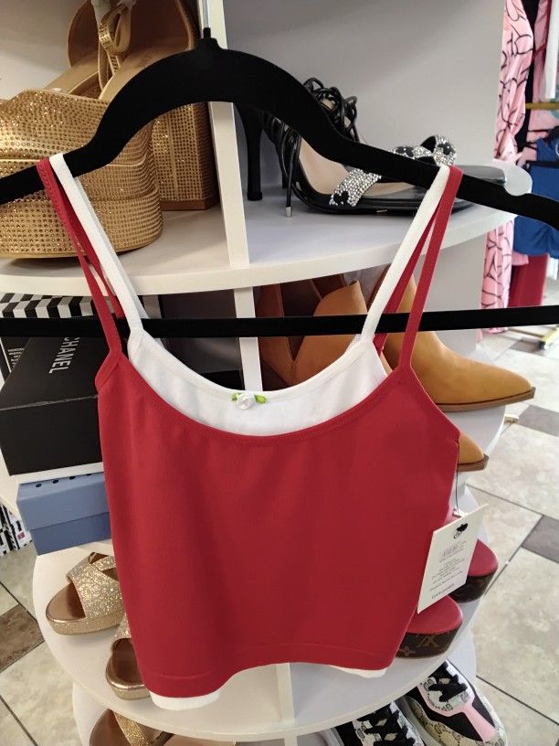 Red & White Tank Top