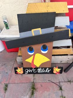 Handmade Pilgrim Turkey Sign 