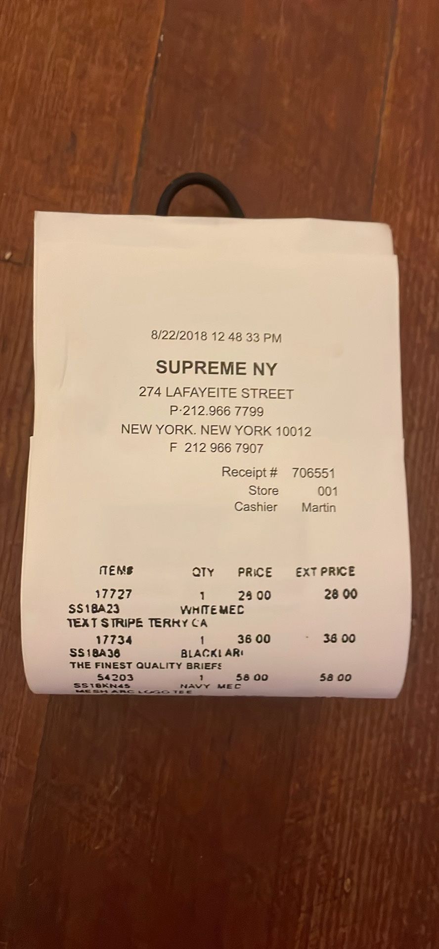Supreme MM6 Maison Margiela Reciept Wallet