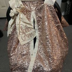 Rose gold sequin Car seat cover