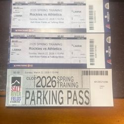 Spring Training Tickets + Parking - Rockies vs. Athletics March 22, 2026, Salt River Fields