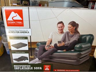Inflatable sofa converts to double bed