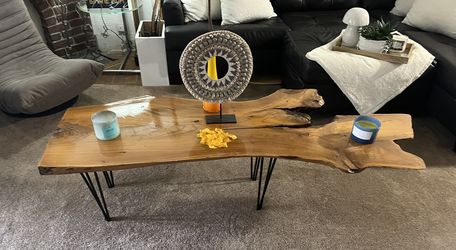 Coffee Table Live Edge Elm Wood