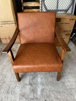 PU Leather Visit › Accent Chair, Mid-Century