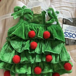 XS Christmas Tree Dog Dress