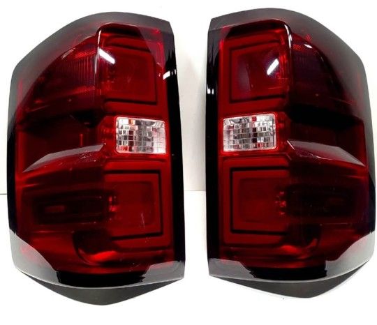 Tail Lights For 2014-2019 Silverado Sierra LED Tube Tail Lights Brake Reverse Lamps Red Lens
