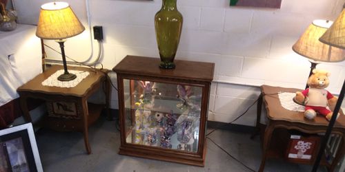 Gorgeous Small Oak Cabinet with Light for sale