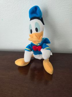Applause Disney Donald Duck Plush Stuffed Animal Blue Outfit Red Bow Vintage