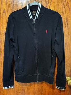 Polo By Ralph Lauren Black Baseball Bomber Jacket