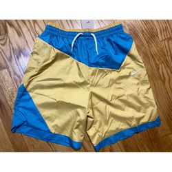 Nike Basketball Shorts Loose Fit DNA 8 Inch Woven Teal/gold Men’s Sz M-tall