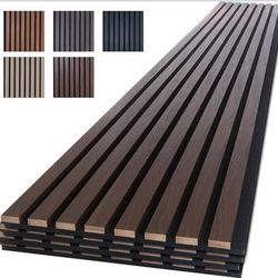 New Set of 2 Wood Panels for Wall 96" x 12.6" Soundproof Wood Slat Wall Panel  Interior Wall Decor