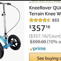 KneeRover QUAD All Terrain Knee Walker in Metallic Blue