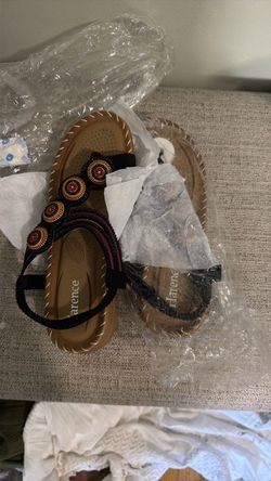 Harence Beaded Flat Sandals