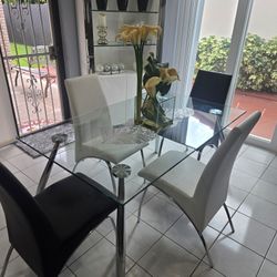 4 chairs and a table