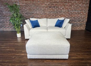 Delivery Available gray sofa couch w ottoman