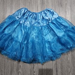 Kids Girls Blue Petticoat Tutu Skirt Costume