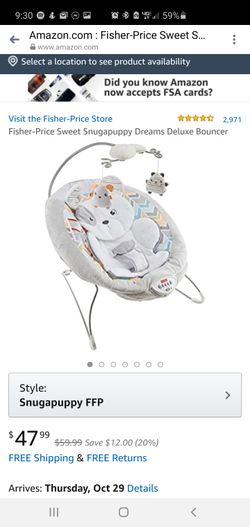 Fisher-Price Sweet Snugapuppy Dreams Deluxe Bouncer