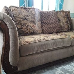 living room set loved seat, sofas, two side tables, coffee table