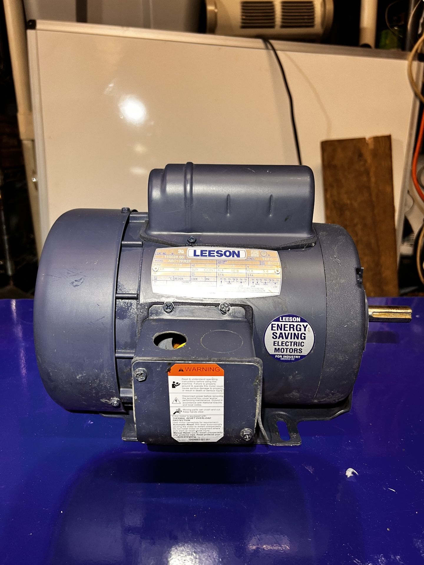 Leeson 3/4 HP 1725 RPM Continuous Duty, AC electric motor