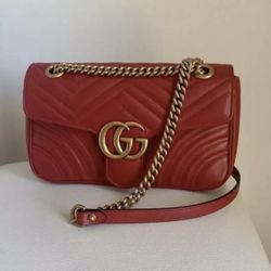 Gucci GG Marmont Small Matelassé Convertible Shoul Bag Red ! Retail $2600  Plus Tax