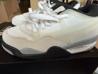 Air Jordan 4 White Grey Sneakers. Size 5 Y