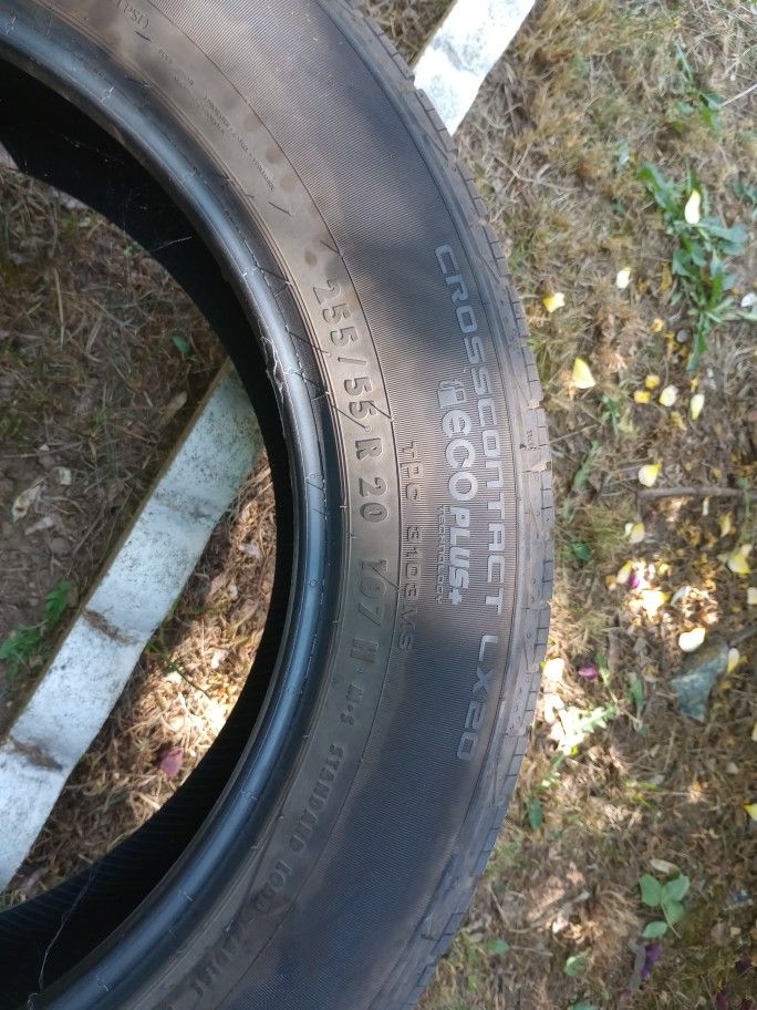 Continental 255 50 20 In Over Half Tread Lift