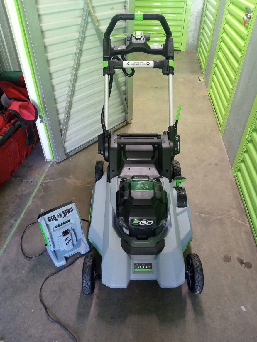 Ego 56v Battery Powered Lawnmower And Battery Charger