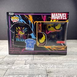 Funko Pop! Tees Marvel Venom Eddie Brock Blacklight T-Shirt L #869 Vaulted New