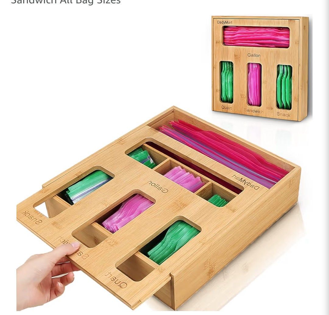 Bag Storage Organizer in Bamboo
