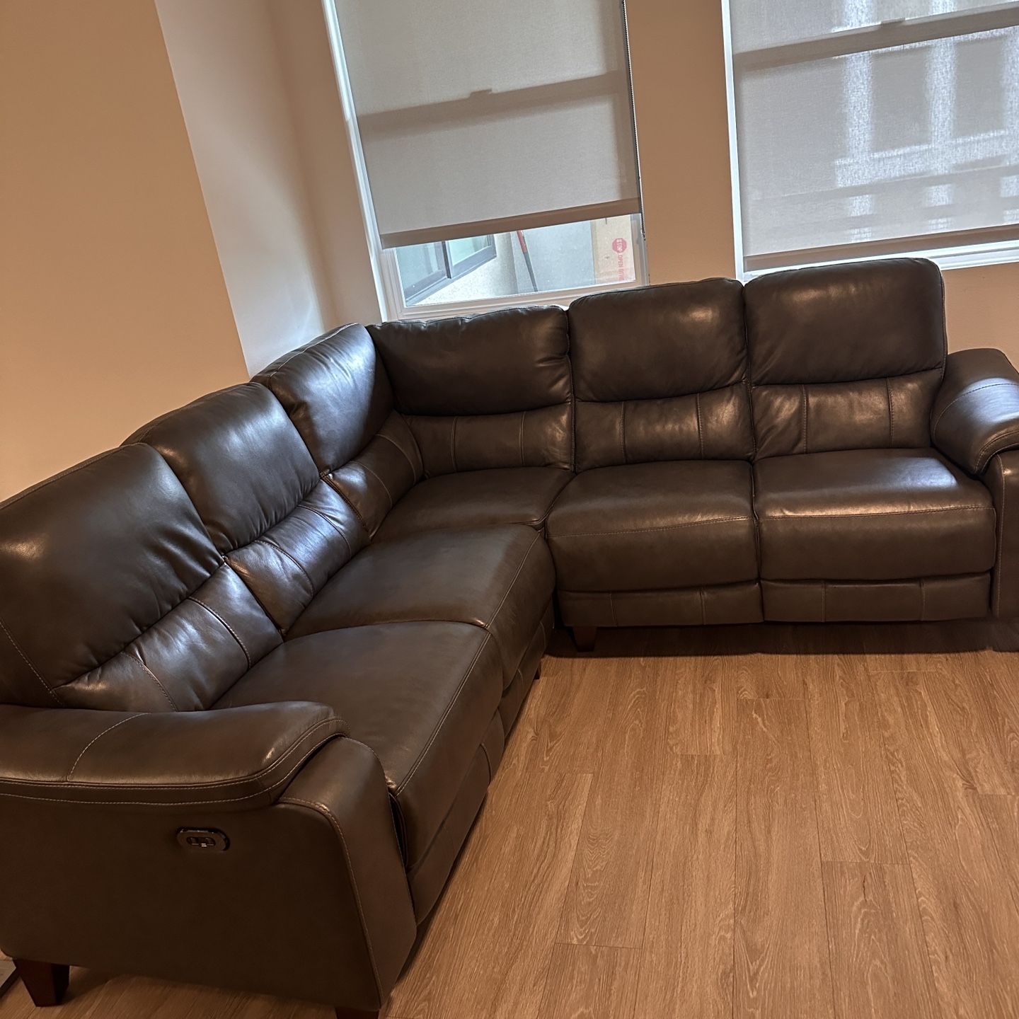 Reclining Leather L-Couch