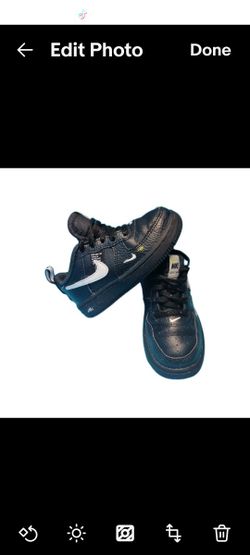 Nike Air Force One LV8 Utility AV4273-001 Black White Size 9C Toddler