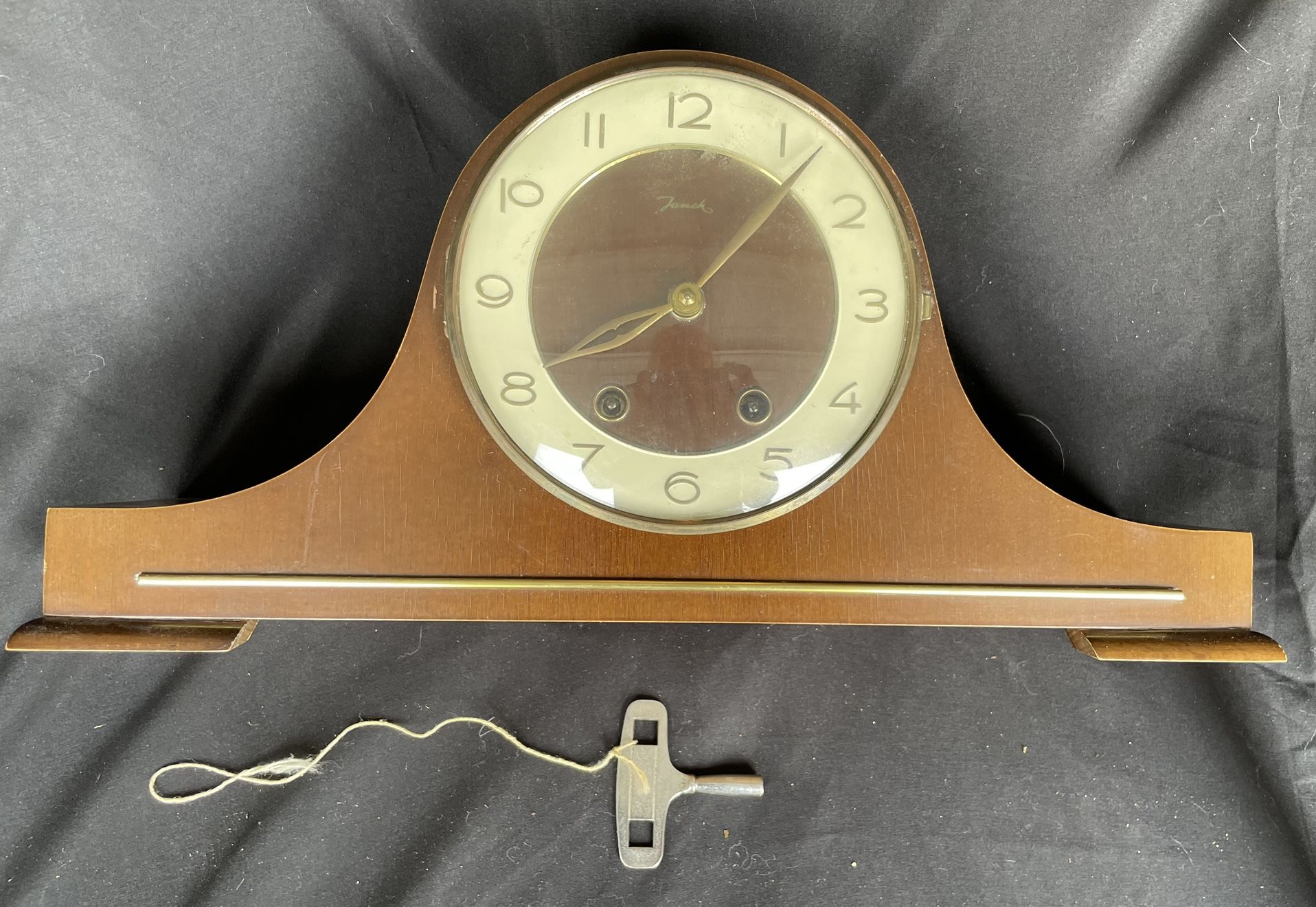 Antique German Jauch Chime Clock With Key 
