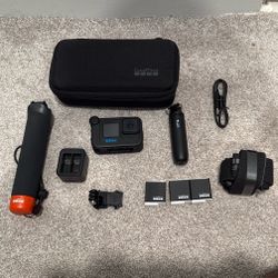 GoPro Action Camera Bundle w/ Case, Batteries & Accessories
