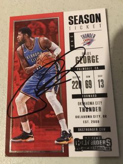 Paul George Autographed Card with COA