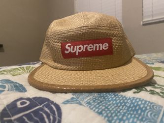 Supreme Raffia Cap Tan Box Logo SS20 Travis Scott Jordan