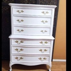 French Provincial Highboy Dresser Chest Solid Wood Measurements On Picture PICKUP ONLY 