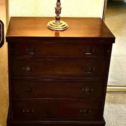 Vintage Mahogany Nightstand W/ Fold Out Top