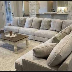 Brand New 🔥Rawcliffe Parchment Large Sectional Couch 👍  Off White Sectional Couch 👍 Living Room 