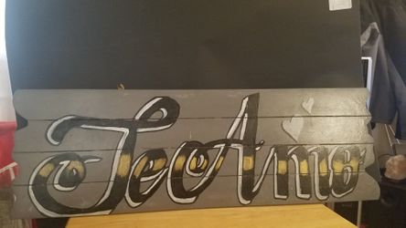 Te Amo wood sign