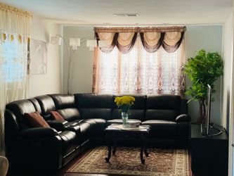 Large leather sectional sofa
