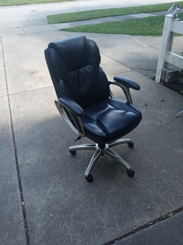 Office Chair Black Faux Leather 