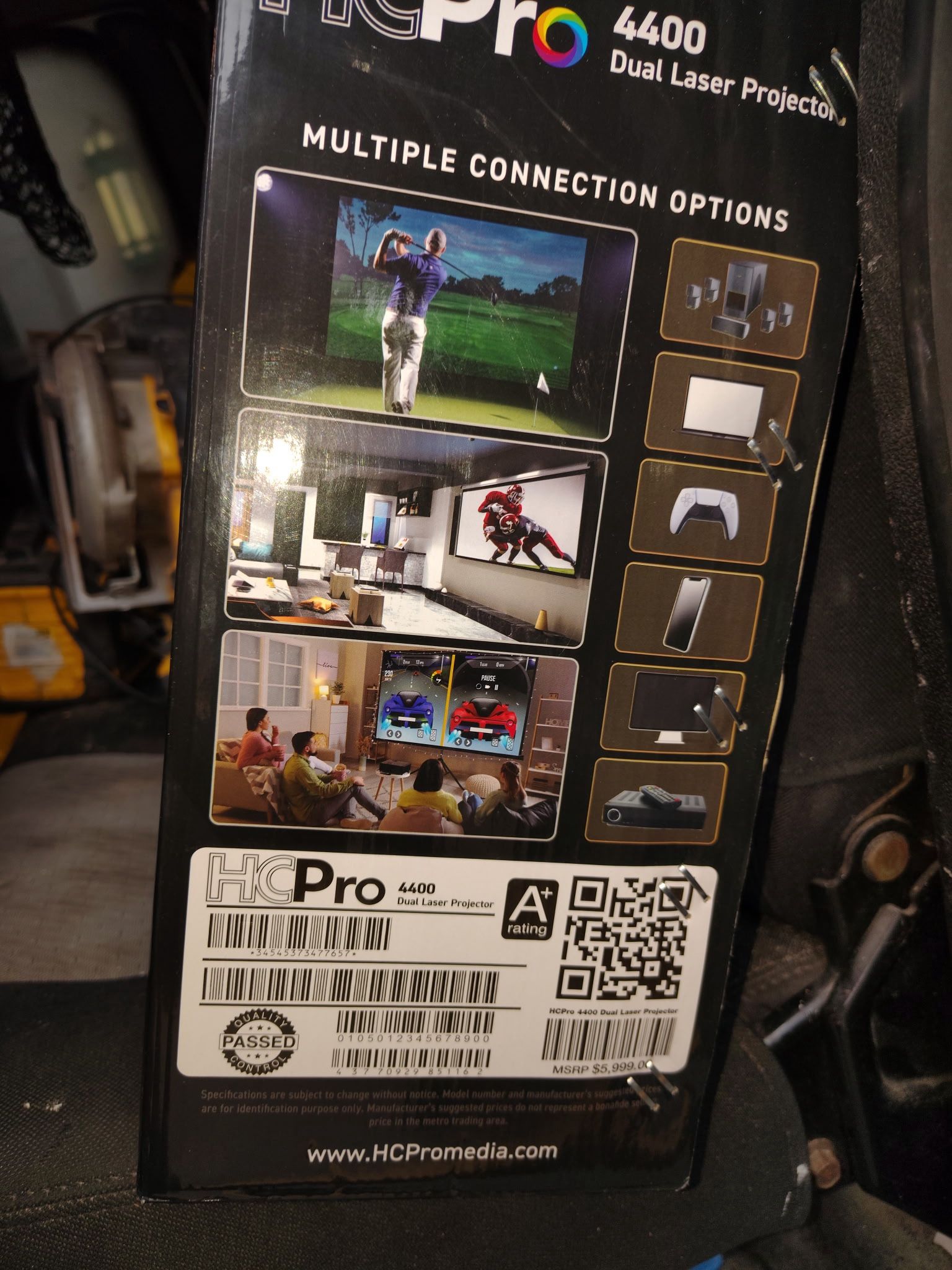 HCPro4,400 Dual Laser Projector & 100” Screen