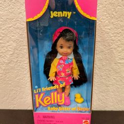 Jenny Doll - Li'l Friends of Kelly Sister of Barbie With Rain Coat Duck 1996 NIB 16467 Vintage Mattel Barbie