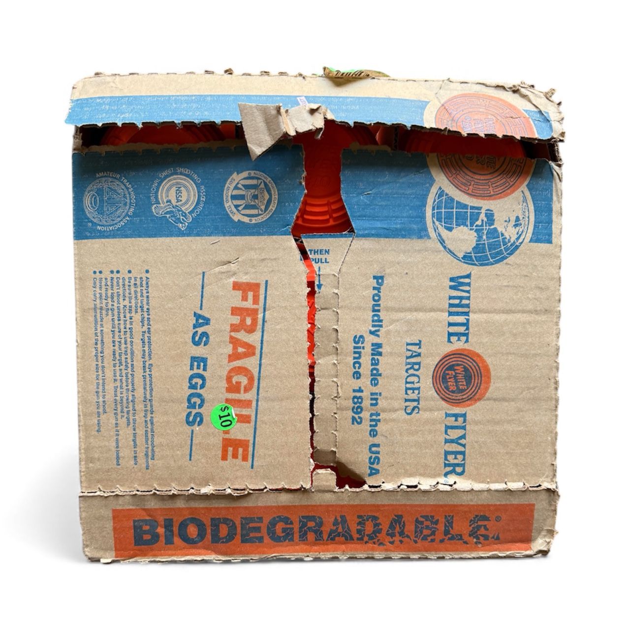 White Flyer Biodegradable Clay Targets – Box of 78 (New, Missing 12)